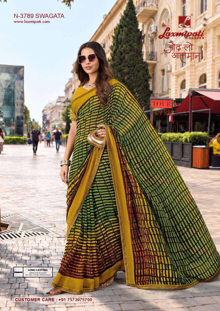 Laxmipati Rudramala Floral Printed Saree - 12 Pcs Set