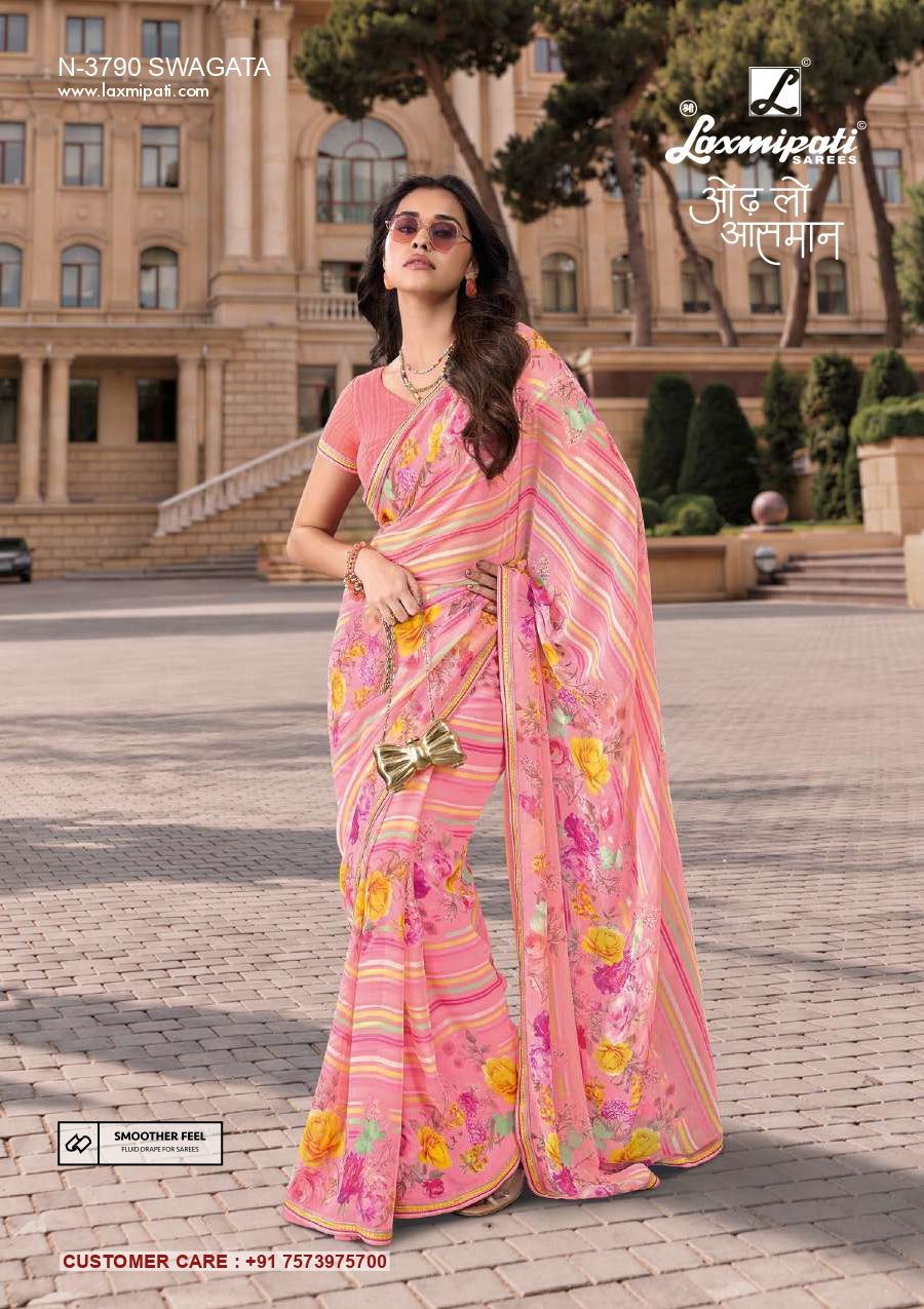 Laxmipati Rudramala Floral Printed Saree - 12 Pcs Set