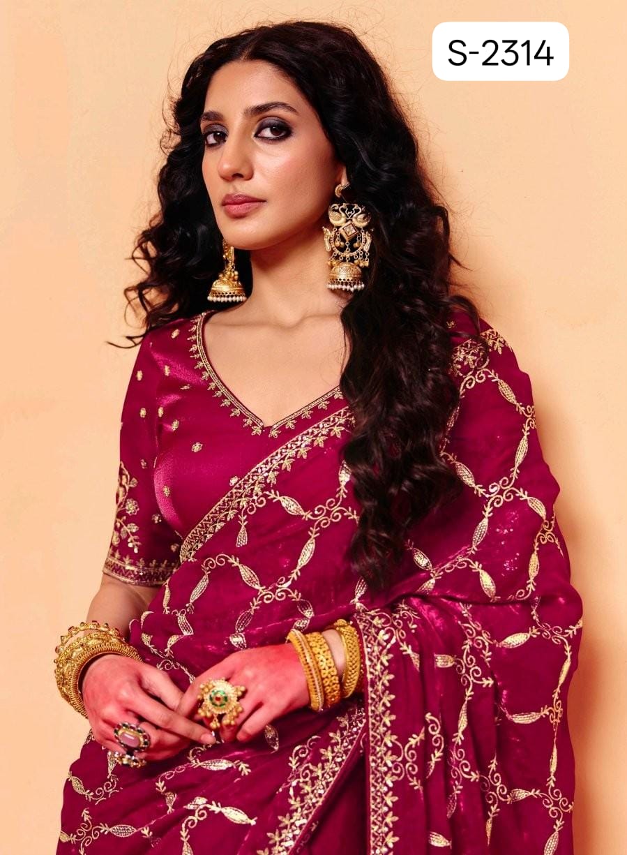 Kimora Mohey Saree Fancy Tissue Designer Party Wear