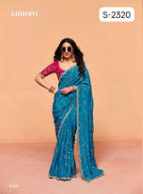 Kimora Mohey Saree Fancy Tissue Designer Party Wear
