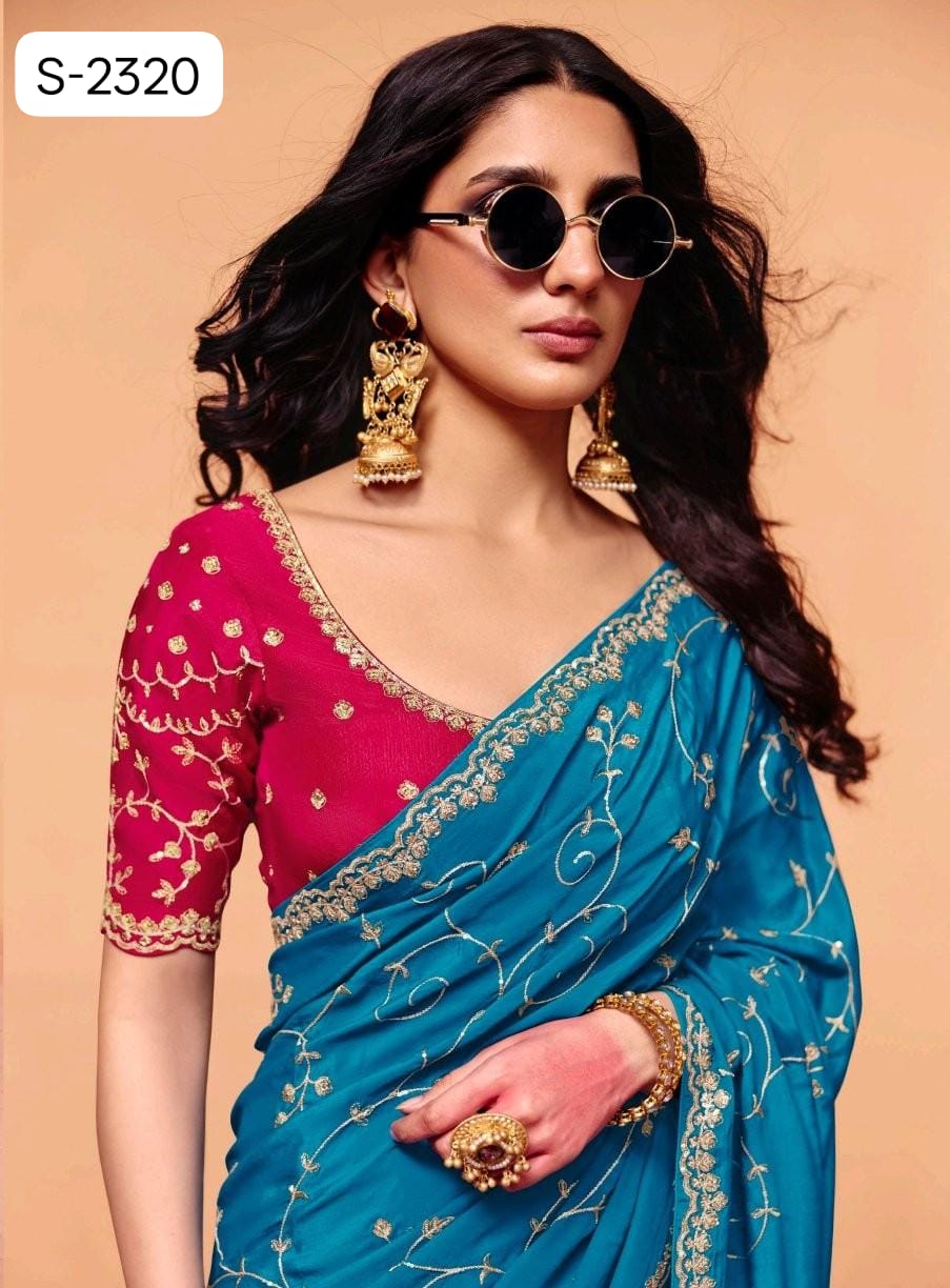 Kimora Mohey Saree Fancy Tissue Designer Party Wear