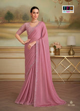 TFH SLS-8104 Dusty Rose Fancy Fabric Party Wear Saree