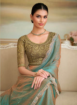 TFH SLS-8105 Sea Green Fancy Fabric Party Wear Saree