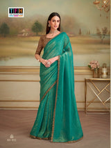 TFH SLS-8113 Teal Fancy Fabric Party Wear Saree