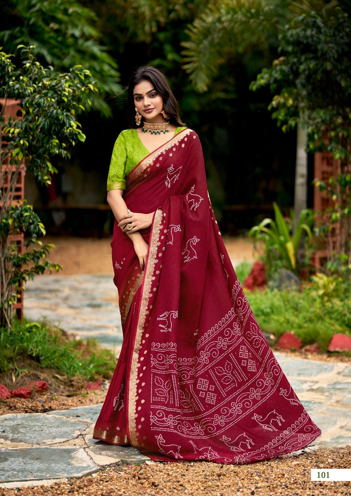 SR Scarlet Printed Silk Saree With Rich Jacquard Border - Designer Festive Wear Saree - M.R. Saree Emporium