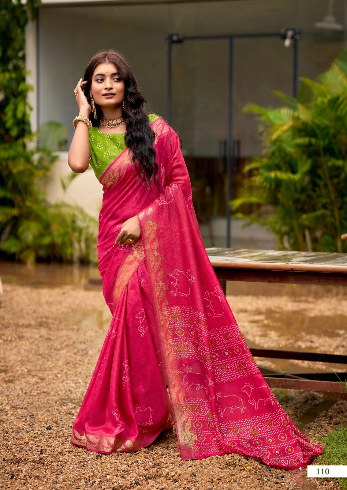 SR Scarlet Printed Silk Saree With Rich Jacquard Border - Designer Festive Wear Saree - M.R. Saree Emporium