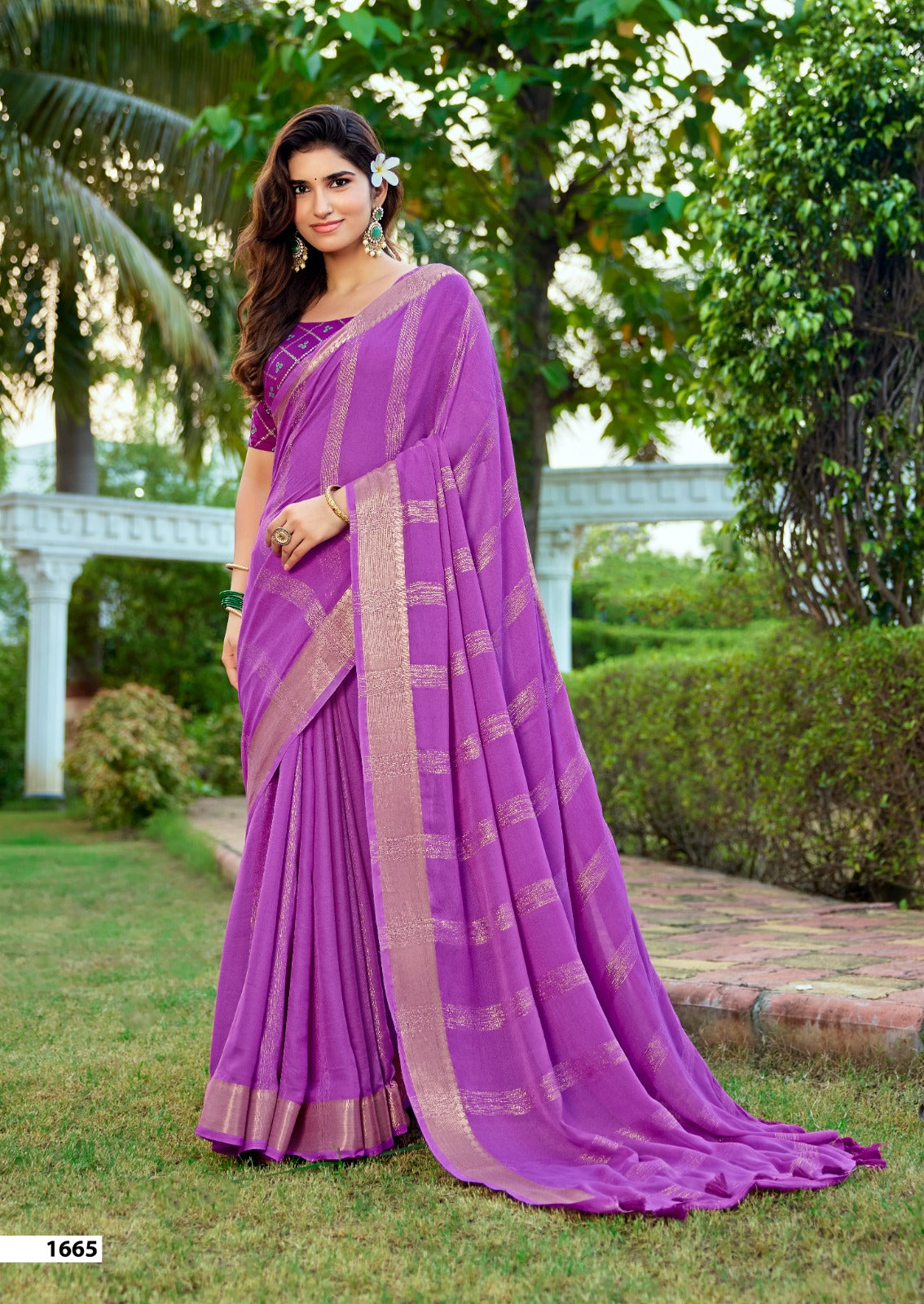 SR Tarnika Pure Bamber Silk Saree with Designer Tusser Digital Blouse - 10 PCS Wholesale Set