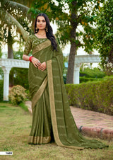 SR Tarnika Pure Bamber Silk Saree with Designer Tusser Digital Blouse - 10 PCS Wholesale Set