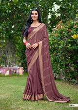 SR Tarnika Pure Bamber Silk Saree with Designer Tusser Digital Blouse - 10 PCS Wholesale Set