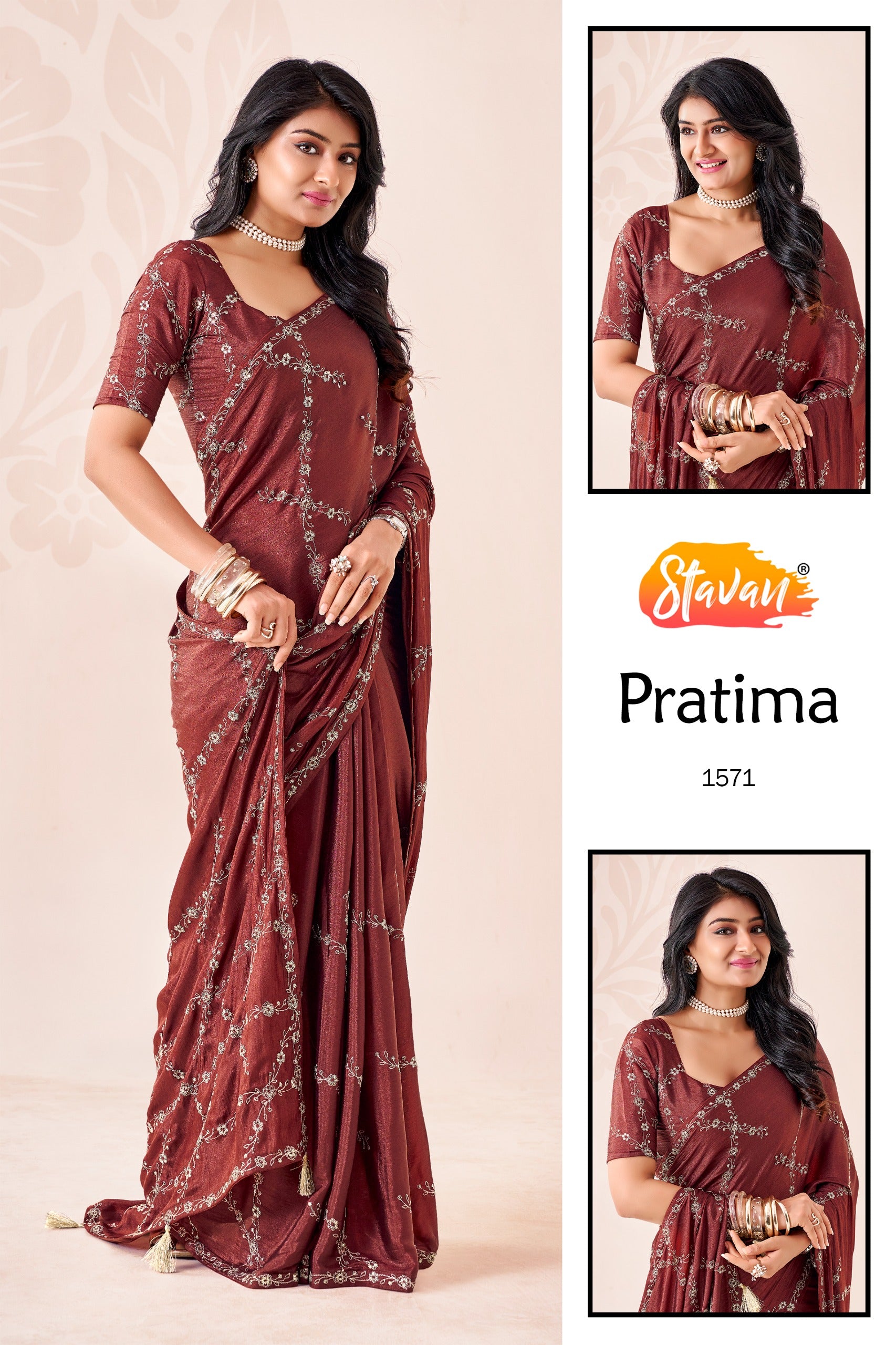 Fancy Fabric Embroidered Saree - M.R. Saree Emporium