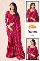 STAVAN Pratima Fancy Embroidered Saree Collection - 10 Pcs Set