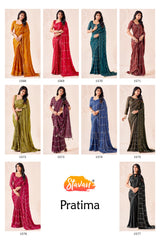 STAVAN Pratima Fancy Embroidered Saree Collection - 10 Pcs Set