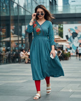 SUPRIYA Heavy Rayon Embroidered Kurti 6 Pcs Set