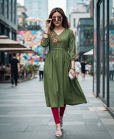 SUPRIYA Heavy Rayon Embroidered Kurti 6 Pcs Set