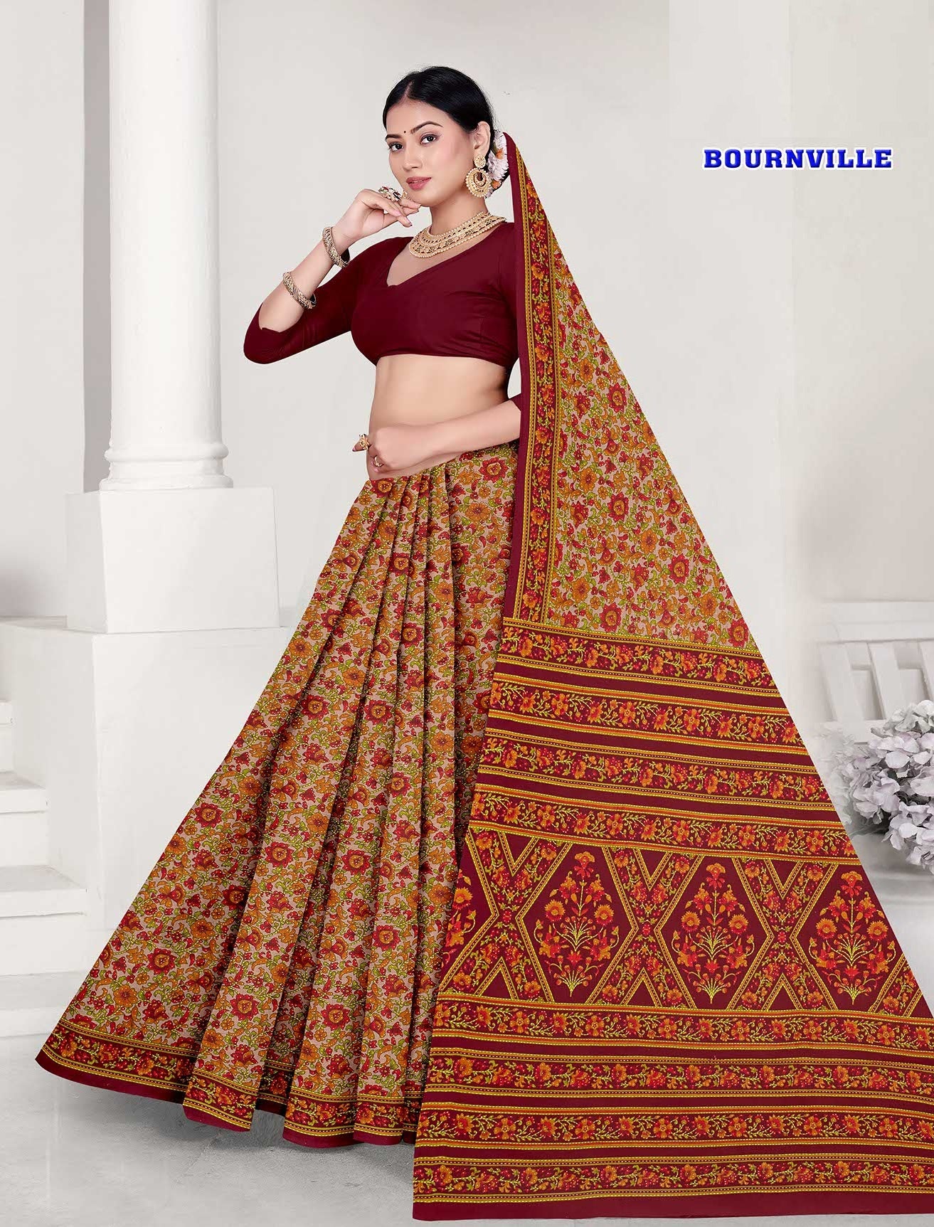 BOURNVILLE PRINTED SAREE (M.R.SAREE EMPORIUM)