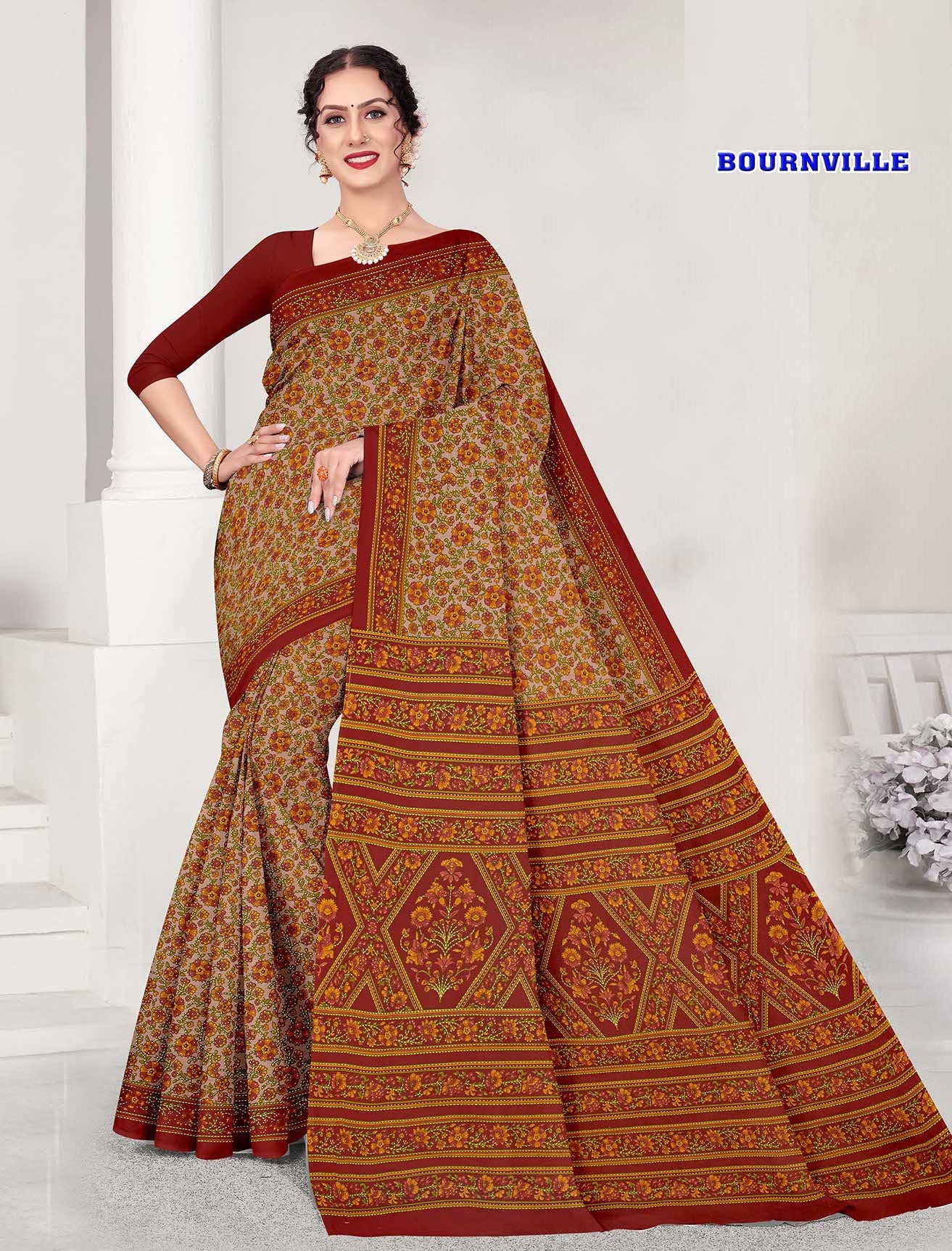BOURNVILLE PRINTED SAREE (M.R.SAREE EMPORIUM)