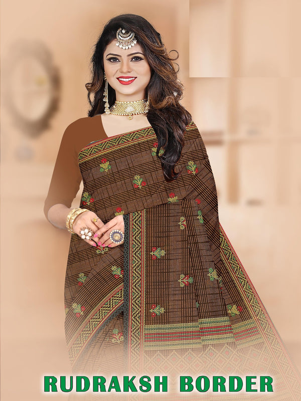 RUDRAKSH BORDER PRINTED SAREE PURE COTTON (M.R.SAREE EMPORIUM)