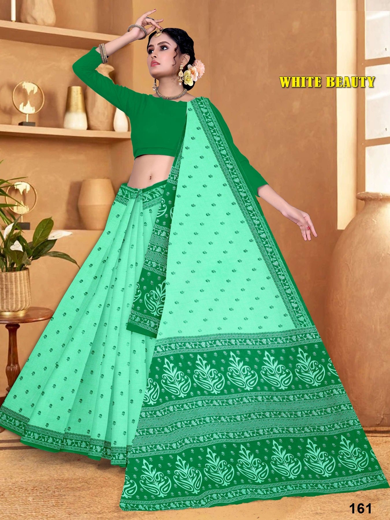 WHITE BEAUTY PURE COTTON SAREE (M.R.SAREE EMPORIUM )