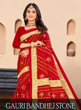 Gauri Bandhej Stone (M.R.SAREE EMPORIUM)
