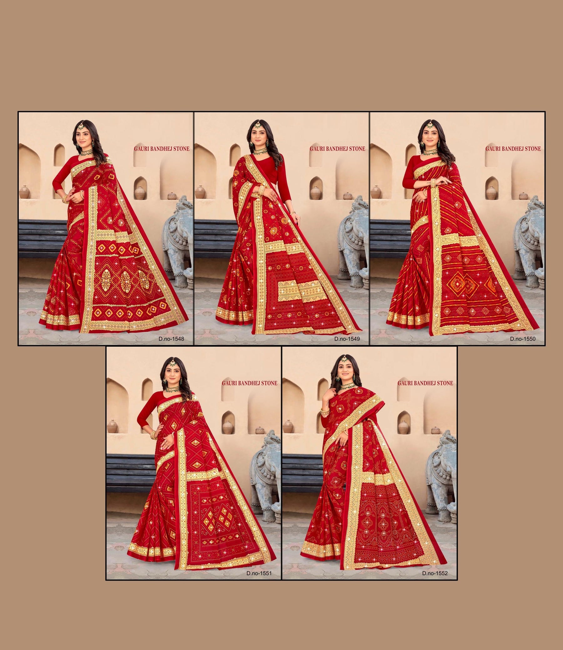 Gauri Bandhej Stone (M.R.SAREE EMPORIUM)