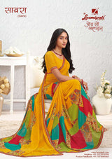 Laxmipati Saira Georgette Floral Printed Saree - 12 Pcs Set