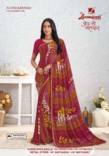 Laxmipati Saira Georgette Floral Printed Saree - 12 Pcs Set