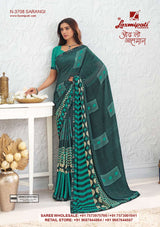 Laxmipati Saira Georgette Floral Printed Saree - 12 Pcs Set