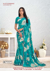 Laxmipati Saira Georgette Floral Printed Saree - 12 Pcs Set