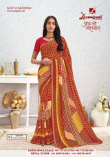 Laxmipati Saira Georgette Floral Printed Saree - 12 Pcs Set