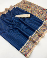 Charvi Tusser Silk Saree for Women - Bentex Border & Zari Checks Designer Saree (Single Piece Available) - M.R. Saree Emporium