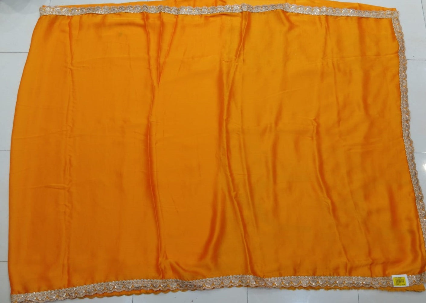 Fancy Satin Saree with Elegant Lace Border – 3 Pcs Set -Party & Festive Wear -M.R. Saree Emporium