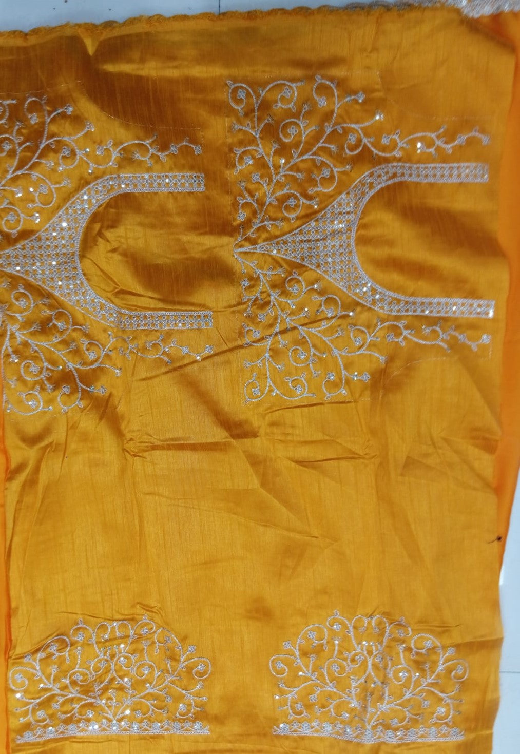 Fancy Satin Saree with Elegant Lace Border – 3 Pcs Set -Party & Festive Wear -M.R. Saree Emporium