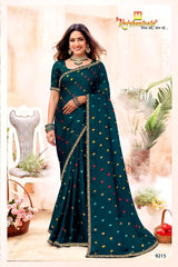 Shagun Bandhani Print Saree with Designer Border - 8 Pcs Set