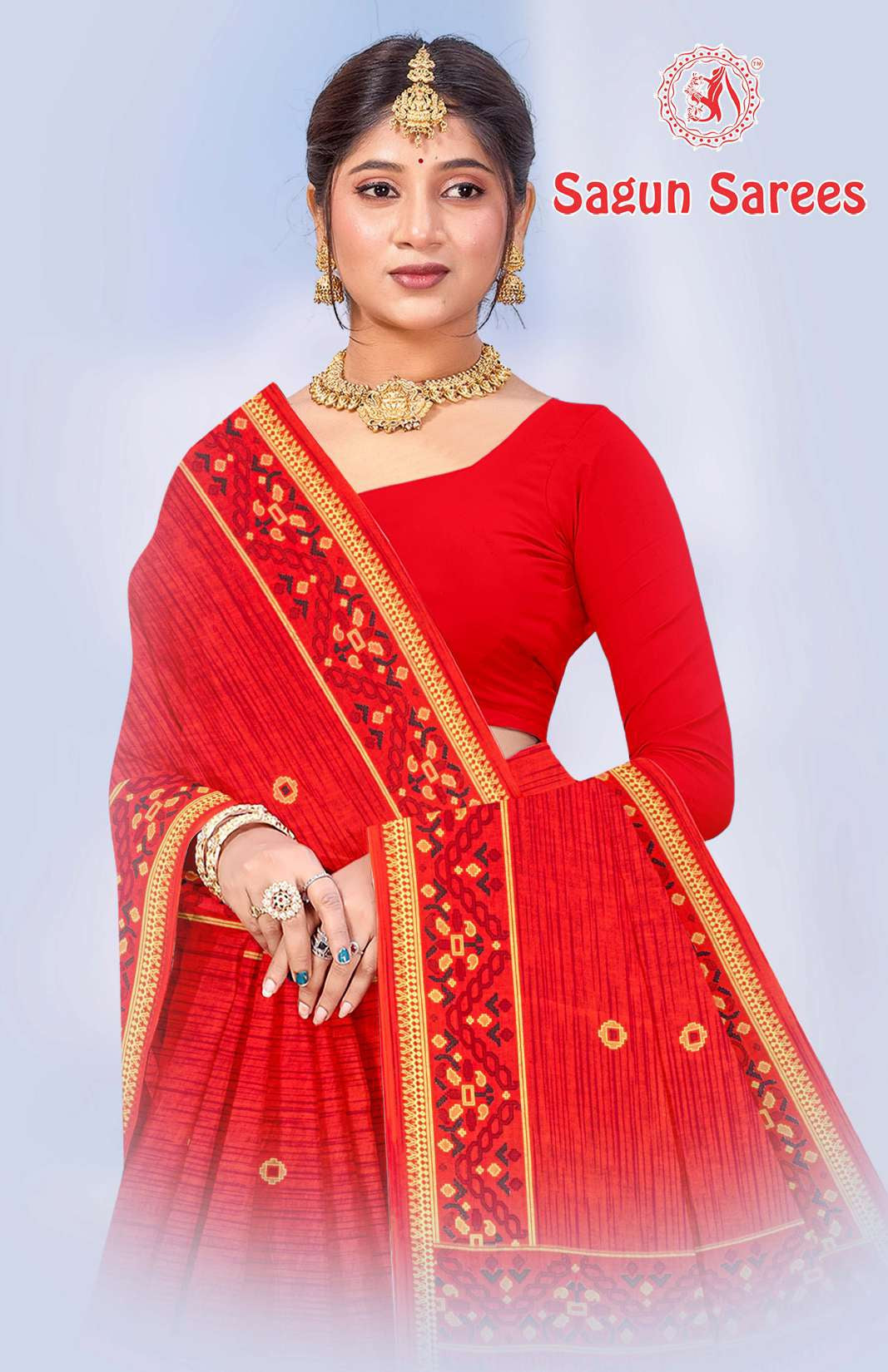 Shagun Payal Pure Cotton Printed Saree – 8 Pcs Set-M.R. Saree Emporium