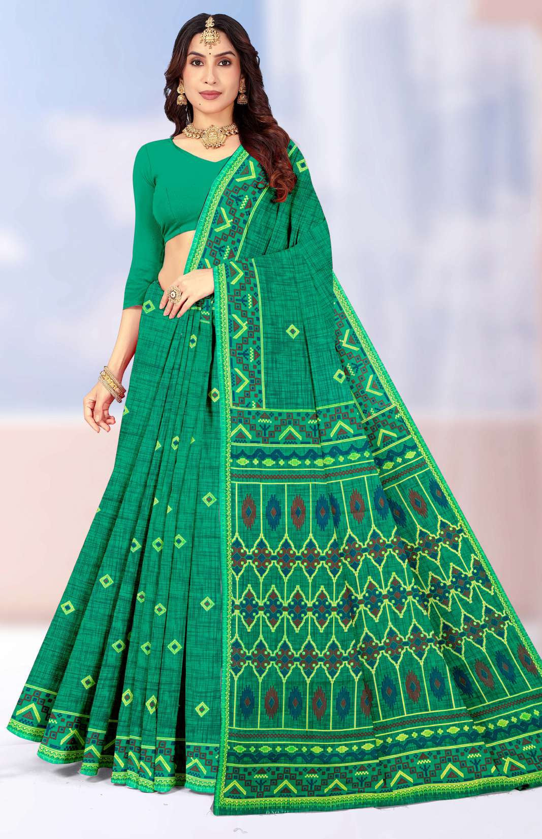 Shagun Payal Pure Cotton Printed Saree – 8 Pcs Set-M.R. Saree Emporium