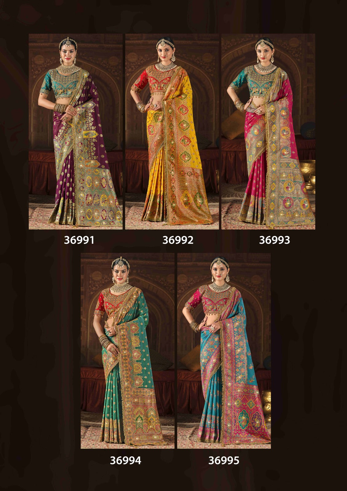 Shakunt Rupashree Fancy Swarovski Saree with Ready & Unstitched Blouse -5 Pcs Set-M.R. Saree Emporium