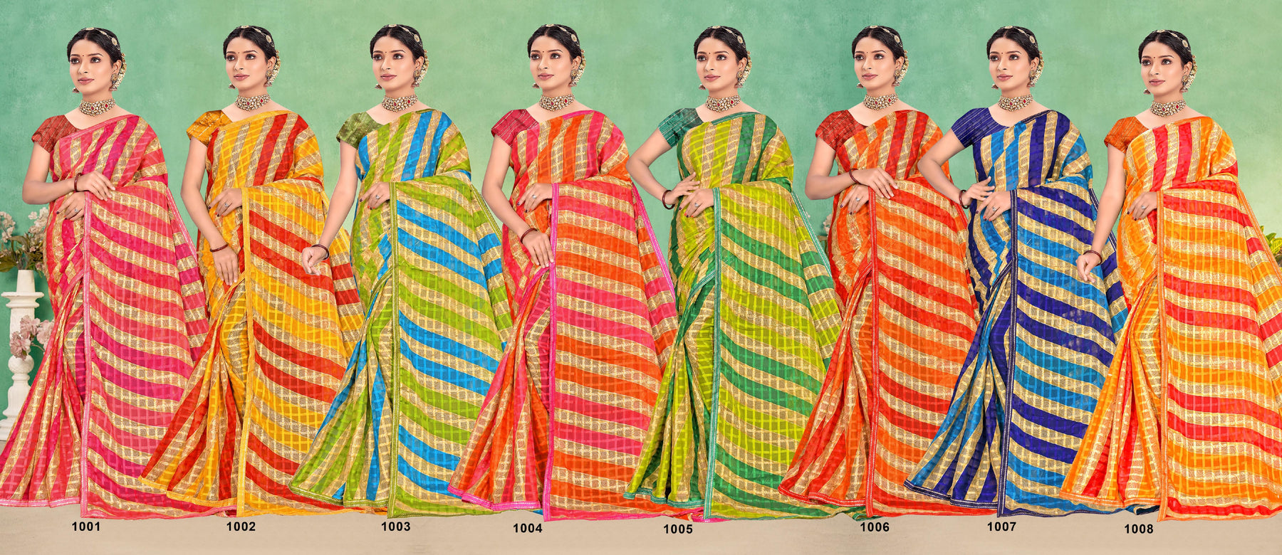 Sheetal Printed Saree Collection – 8 Pcs Set-Women Daily & Office Wear Sarees – M.R. Saree Emporium