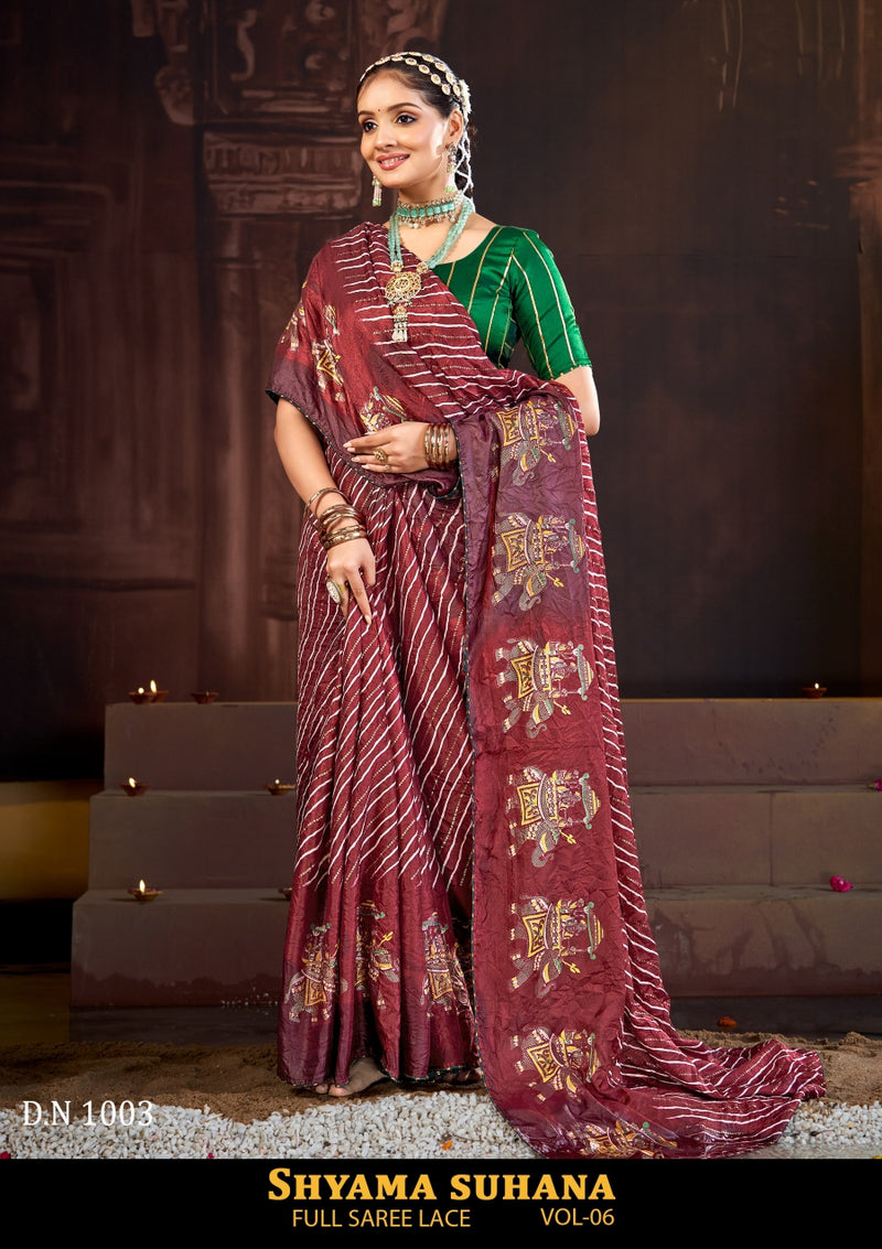 Kayaan Shyama Sunder Vol-6 Moss Chiffon Saree – 8 PCS Set – M.R. Saree Emporium