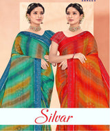 Silver Printed Saree Collection – 8 Pcs Set-Premium Women Saree Set – M.R. Saree Emporium