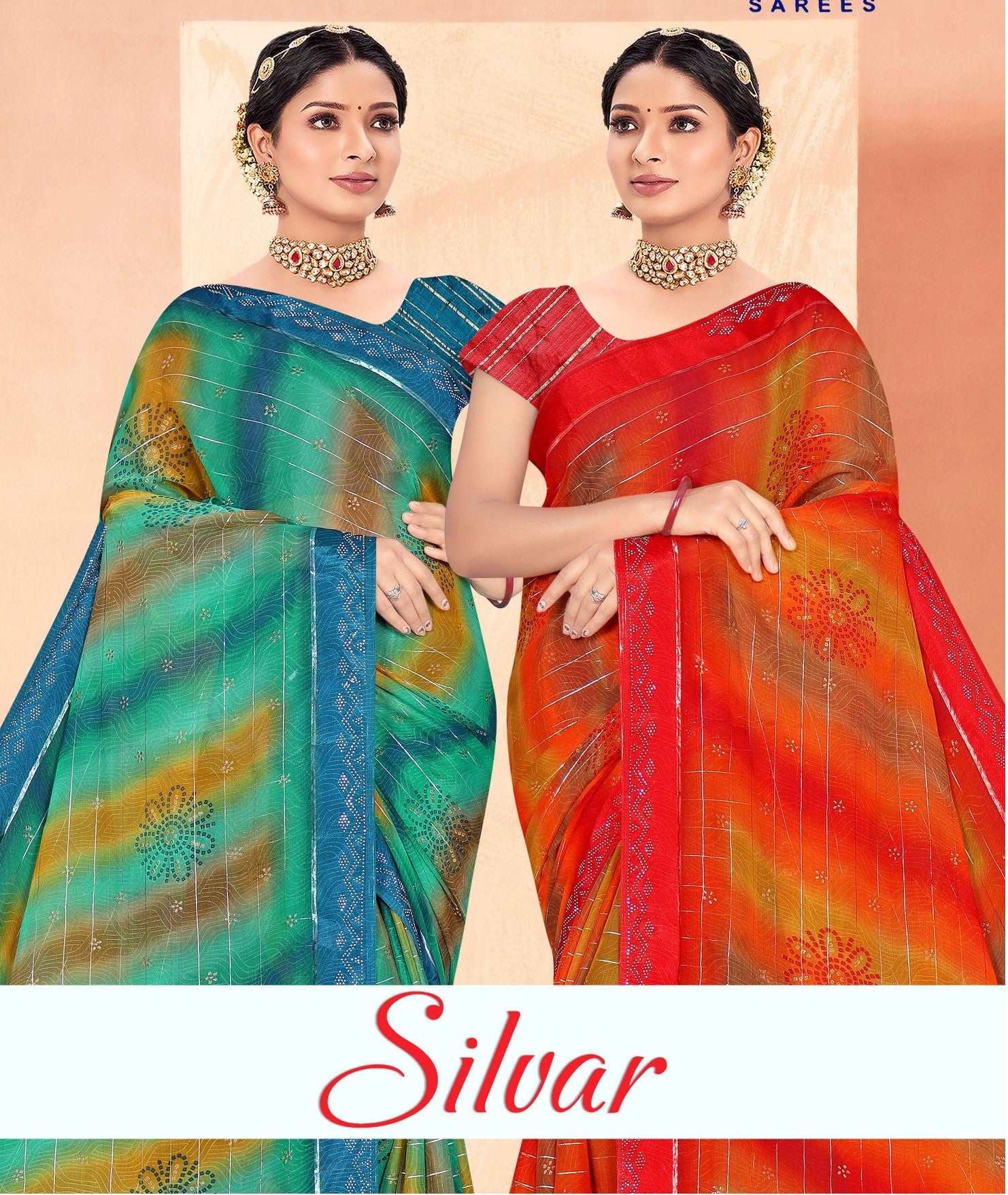Silver Printed Saree Collection – 8 Pcs Set-Premium Women Saree Set – M.R. Saree Emporium