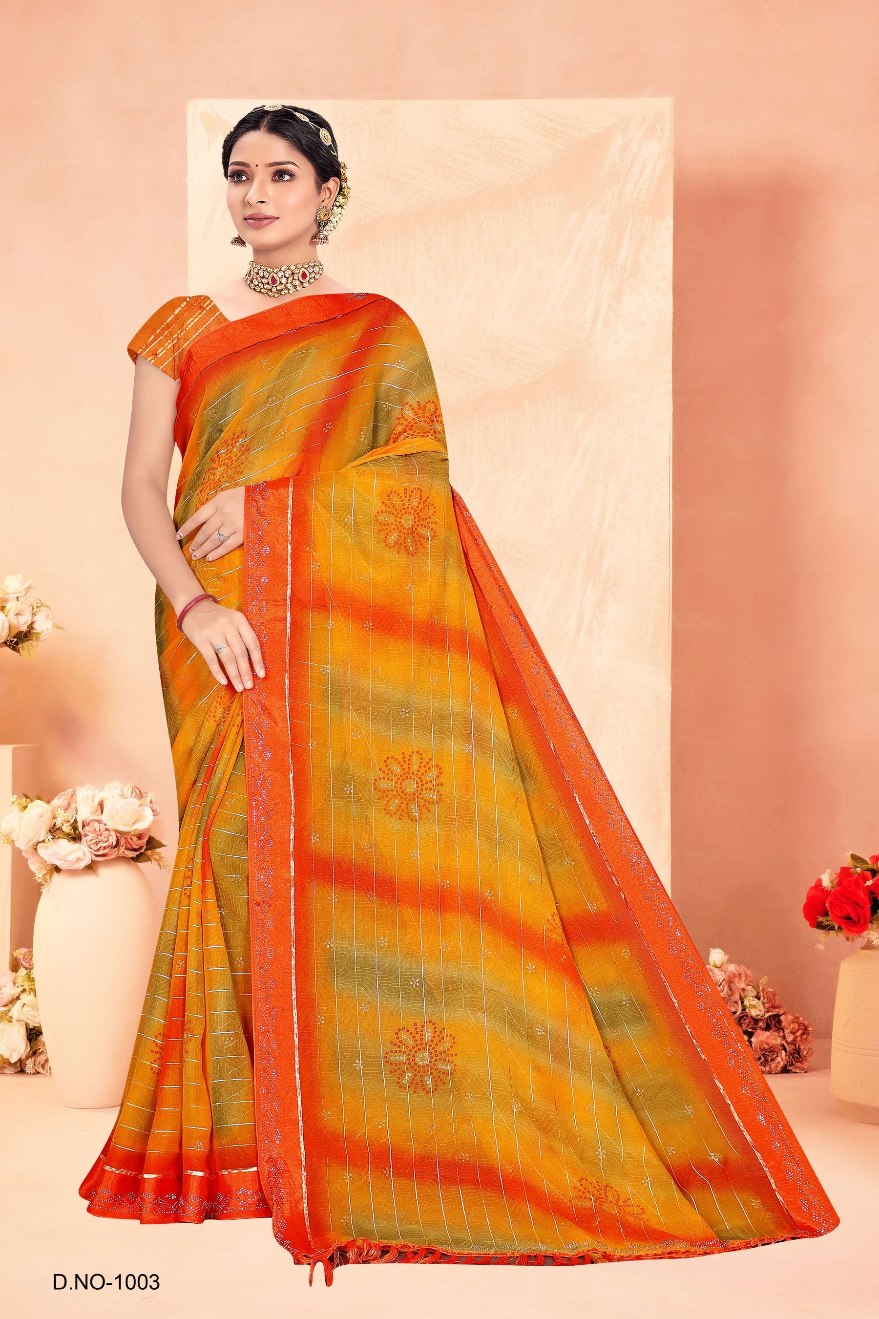 Silver Printed Saree Collection – 8 Pcs Set-Premium Women Saree Set – M.R. Saree Emporium