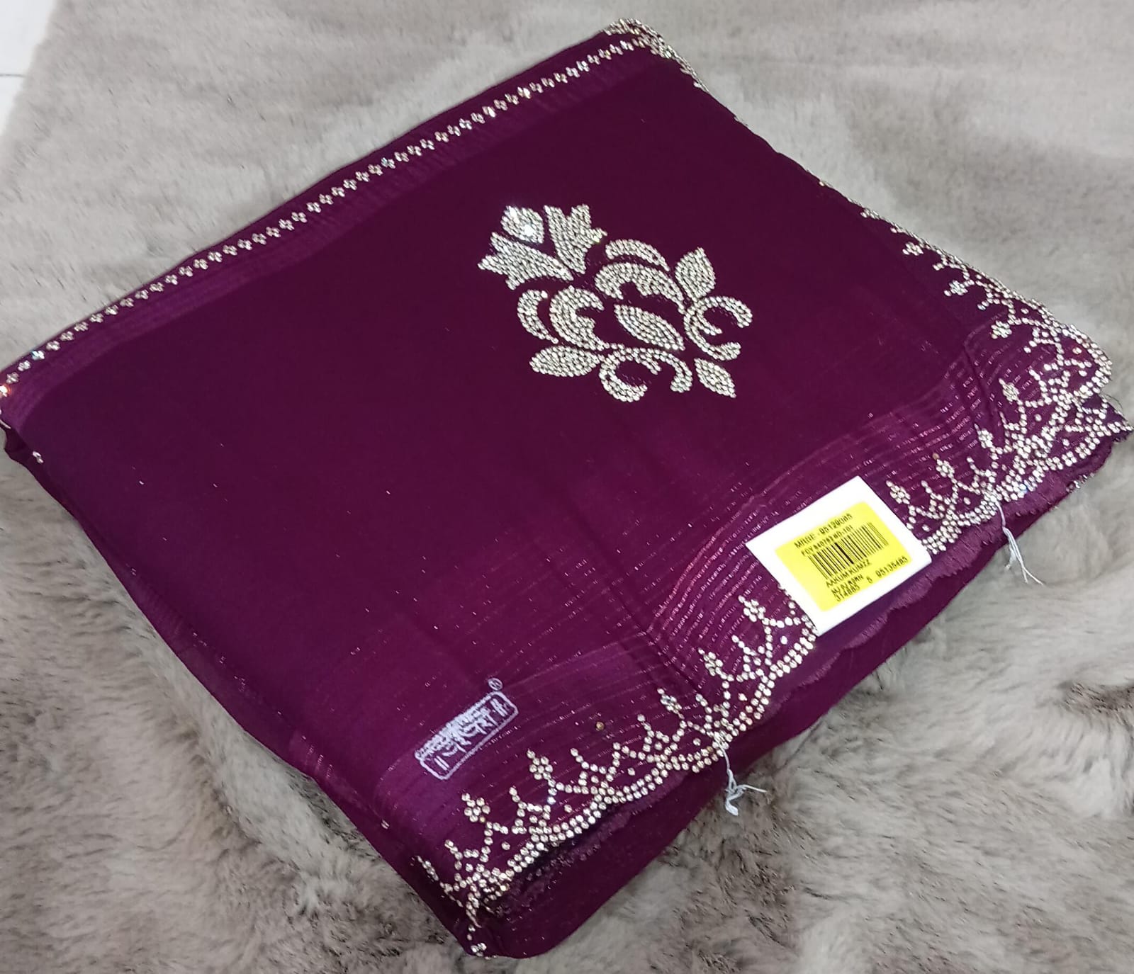 Simmar Fancy Moss Chiffon Saree – Lace Border & Elegant Butta Work M.R. Saree Emporium