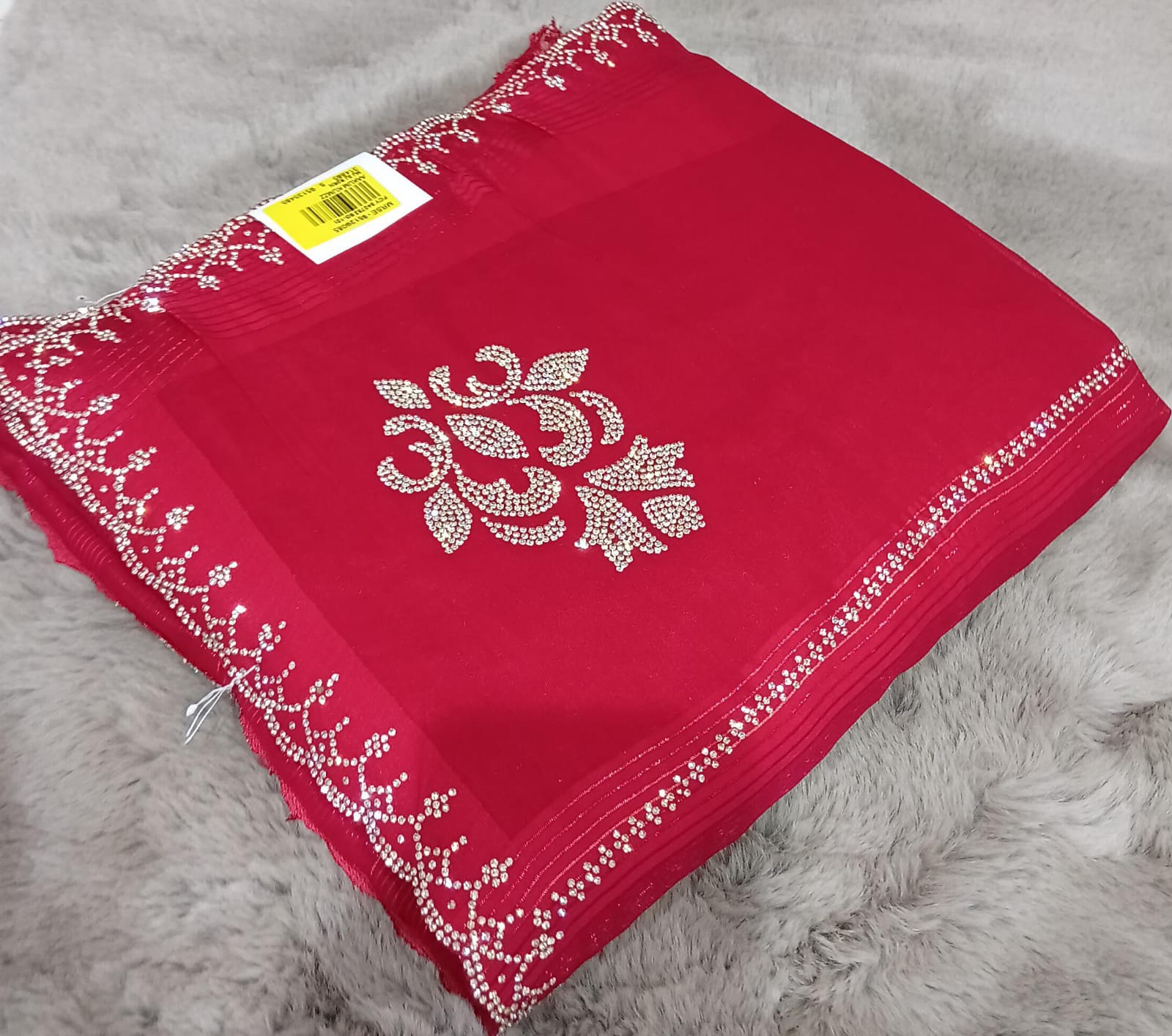 Simmar Fancy Moss Chiffon Saree – Lace Border & Elegant Butta Work M.R. Saree Emporium