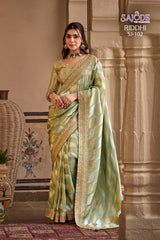 Fancy Pure Fabric Designer Saree with Stitched Blouse