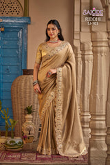 Fancy Pure Fabric Designer Saree with Stitched Blouse