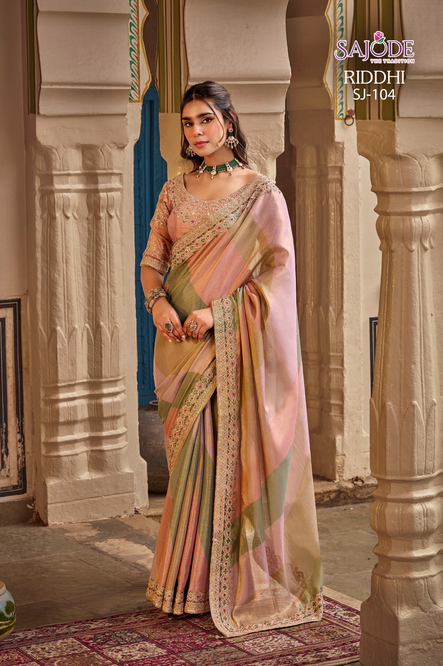 Fancy Pure Fabric Designer Saree with Stitched Blouse