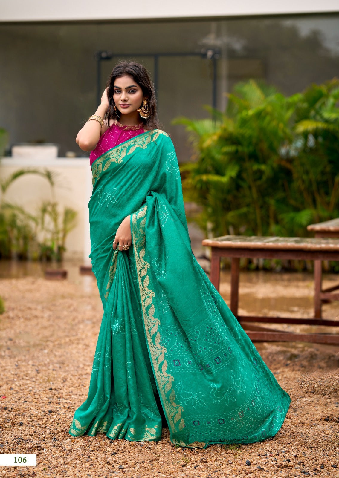 SR Scarlet D.No. 106 Printed Silk Saree With Rich Jacquard Border – Single Piece-M.R. Saree Emporium