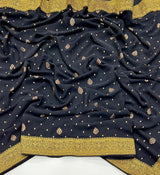 Stavan Dhwani Heavy Georgette Banarasi Foil Print Saree 2 Hit Colors Set - M.R. Saree Emporium