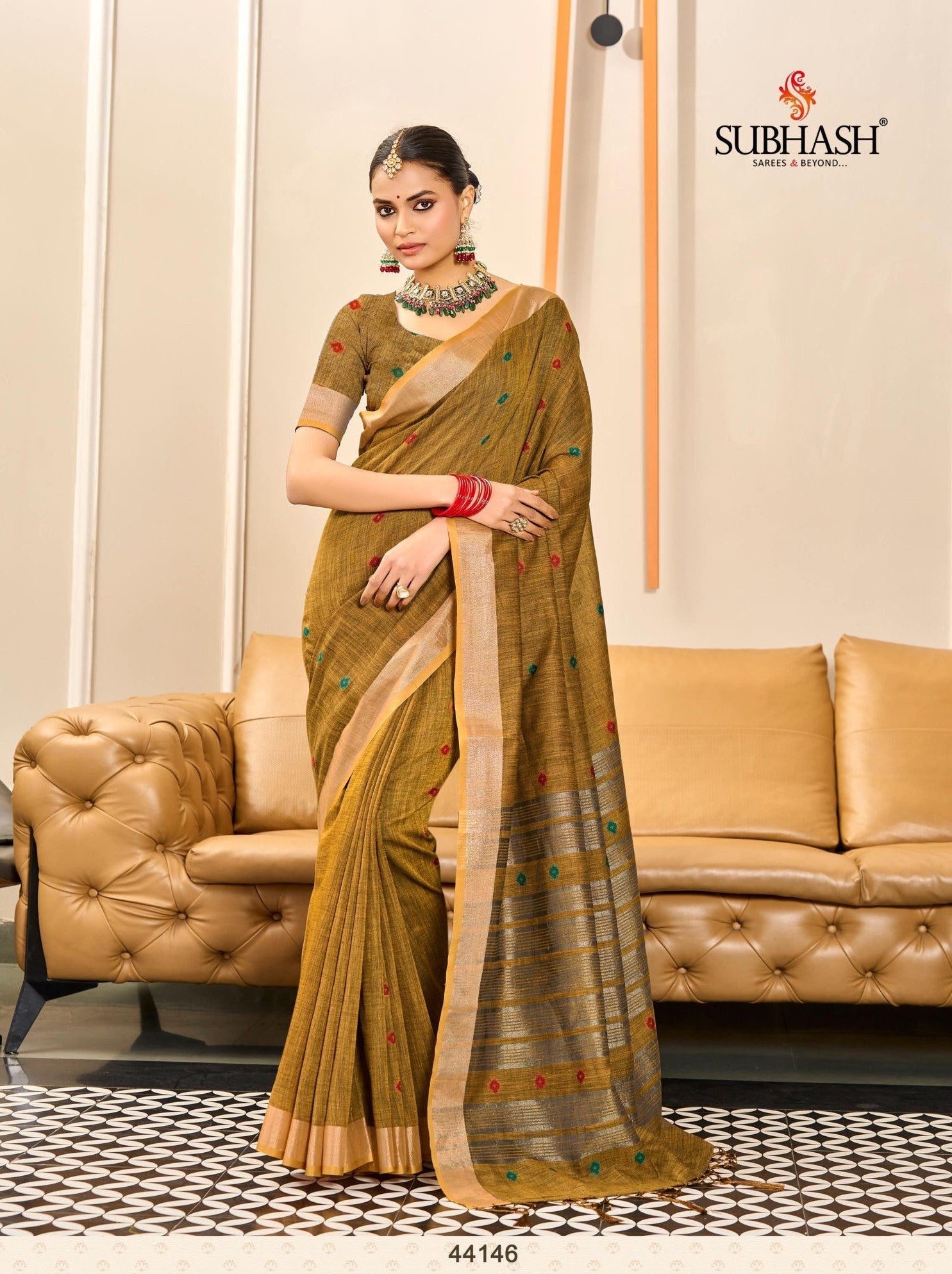 Subhash Sarees Anardrika Linen Cotton Saree Collection | M.R. Saree Emporium