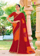 Subhash Bandhej-2 Georgette Saree Collection - 16 PCS Wholesale Set